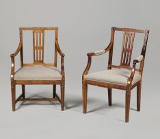 A Cape Neo-classical stinkwood and upholstered armchair, early 19th century