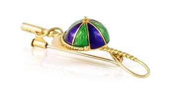 Gold and enamel brooch