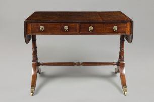 A mahogany drop-side sofa table, 19th century