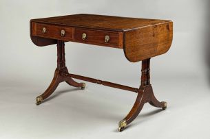 A mahogany drop-side sofa table, 19th century
