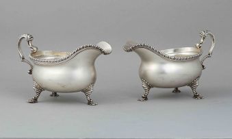 A pair of George III silver sauce boats, Andrew Fogelberg & Stephen Gilbert, London, 1782