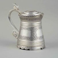 A Russian silver tankard, Assay Master Ivan Yefimovich Konstantinov, Ovchinnikov, Moscow, 1876