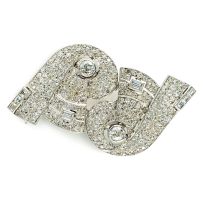 Platinum and diamond double-clip brooch, 1930s