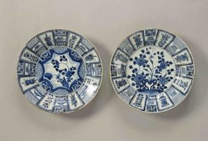 Two Chinese blue and white 'Kraak-porcelein' dishes, Wanli, 17th century