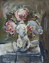 Christo Coetzee; Still Life with Pink and White Roses