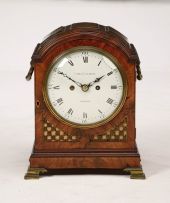 A George III mahogany and brass-mounted table clock, Cade & Gearing, London