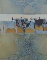 Keith Joubert; Wildebeest and Baobab
