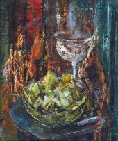 Cecil Higgs; Still Life with Pears and a Glass
