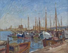 Gregoire Boonzaier; Harbour Scene