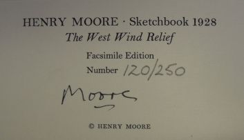 Moore, H.; Sketch Book 1928: The West Wind Relief. London: Raymond Spencer Company, 1982 8vo