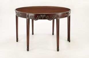 A pair of Irish mahogany demi-lume tables in the manner of James Hicks, Dublin, late 19th/early 20th century