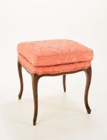 George III mahogany and upholstered stool