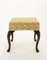 A George II style walnut stool