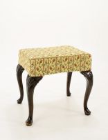 A George II style walnut stool