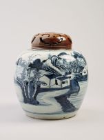 A Chinese blue and white Nanking jar, Qing Dynasty, 19th century