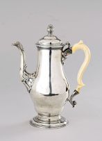 A George II silver coffee pot, Benjamin Gignac, London, 1758