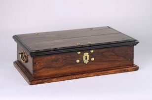 A Colonial rosewood and ebony deeds box, 18th century