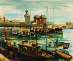 Clement Serneels; Fishing Boats in the Harbour