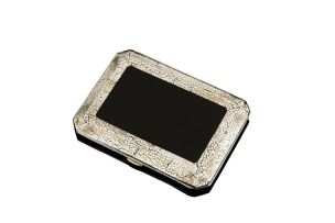 French Art Deco black and coquille d'oeuf lacquer cigarette case