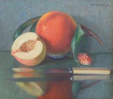 Willem Hermanus Coetzer; Still Life with Peaches