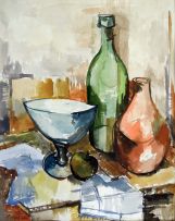 Paul du Toit; Still Life with Green Bottle