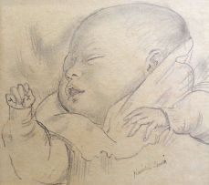 Alfred Neville Lewis; Sketch of a Sleeping Baby