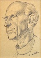 Alfred Neville Lewis; Portrait Sketch of Rev AJS Lewis, the Artist's Father