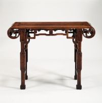 A Chinese hardwood side table, Qing Dynasty, 19th century