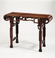 A Chinese hardwood side table, Qing Dynasty, 19th century