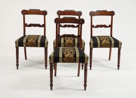 A set of four late Regency/early Victorian mahogany side chairs