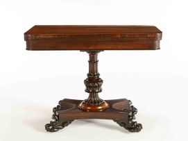 A William IV rosewood card table