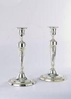 A pair of George III silver candlesticks, John Schofield, London, 1781