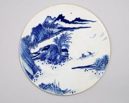 A Chinese blue and white plaque, Qing Dynasty, late 18th/early 19th century