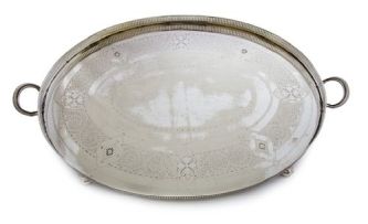 A silver-plated gallery tray, Walker & Hall, Sheffield, early 20th century