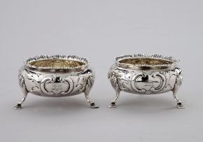 A Victorian pair of silver salts, George John Richards, London, 1852