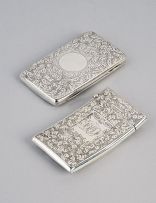 A Victorian silver card and double stamp case, maker's initials HC, Birmingham, 1881