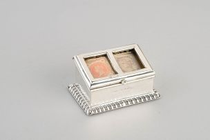 A Victorian silver double stamp box, Grey & Co, Birmingham, 1897