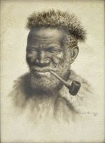Gerard Bhengu; Man Smoking a Pipe