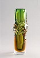 A Skrdlovice Glassworks vase, designed by Ladislav Palecek, 1976