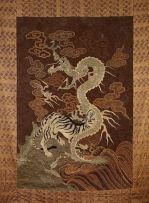 A Japanese stitched panel, Meiji Period (1868-1912)