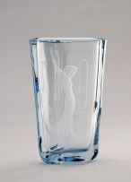 A Strombergshyttan engraved glass vase, 1960s