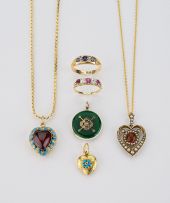 Victorian garnet, enamel and gold pendant/locket