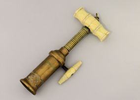 An English wide rack corkscrew, marked 'Dowler Patent', 19th century