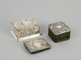 A Victorian silver double stamp box, Deakin & Francis Ltd, Birmingham, 1892