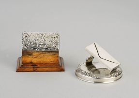 An Edward VII silver envelope double stamp holder paperweight, London, 1906