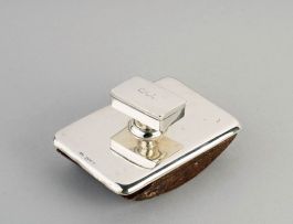 An Edward VII silver double stamp box and blotter, Stokes & Ireland Ltd, Chester, 1908