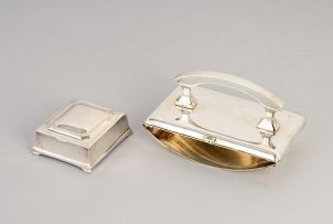 A WMF silver-plated blotter with triple stamp and nib compartment, early 20th century