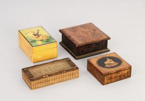 Four Italian wooden stamp boxes, 20th century