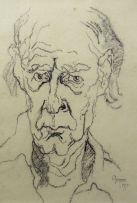 Gregoire Boonzaier; Self Portrait, recto; Ben Joffe, celebrated art collector, verso