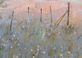 Christopher Tugwell; Landscape with Cosmos, Fence and Tree